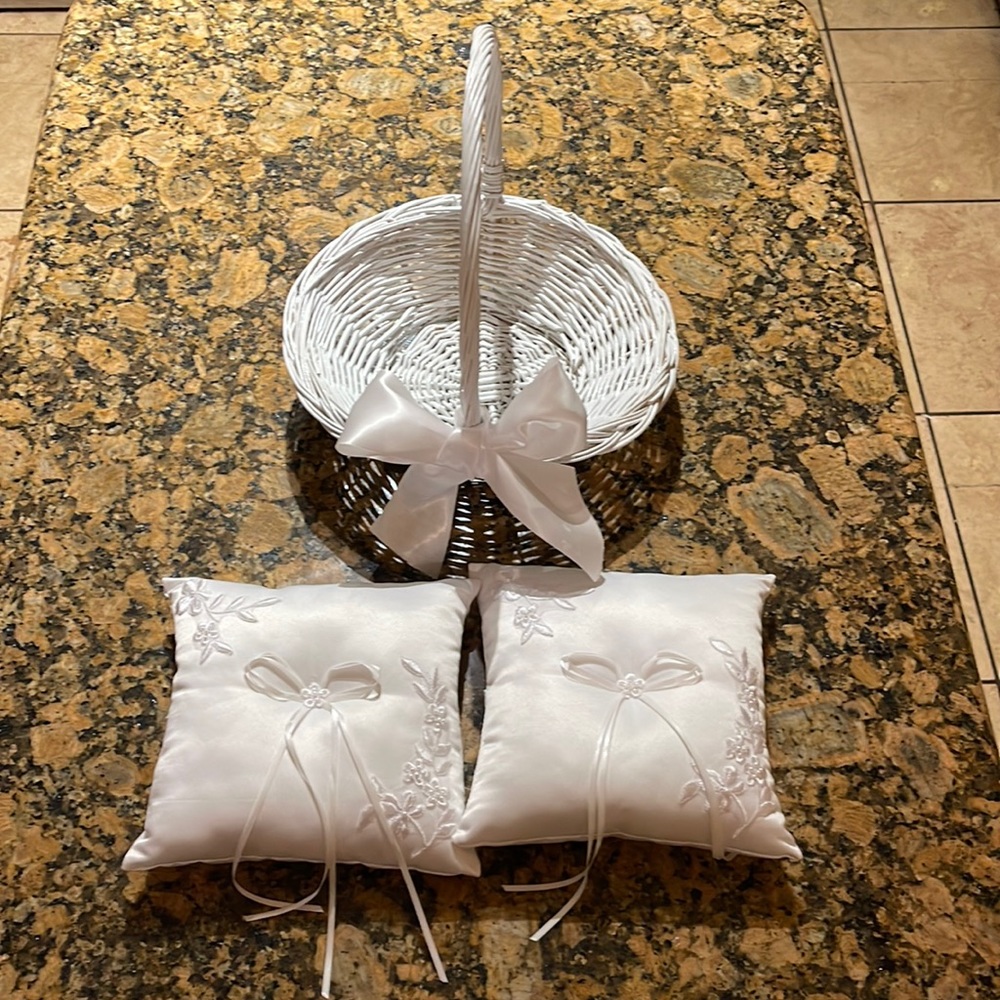 Ring Bearer Pillows and Flower Girl Basket